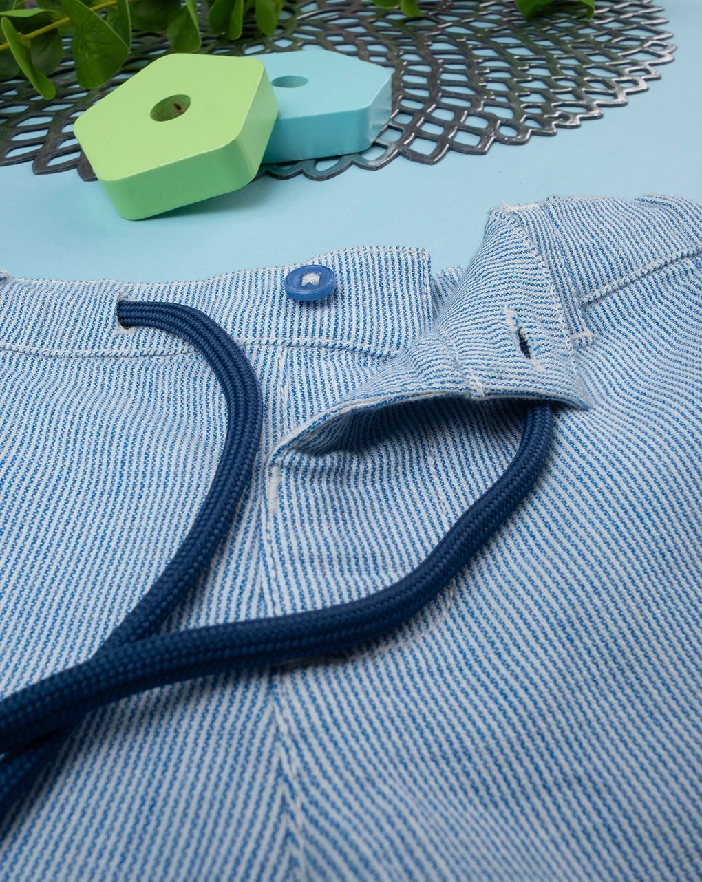 βρεφική βερμούδα ριγέ γαλάζιο/λευκό για αγόρι - Prénatal