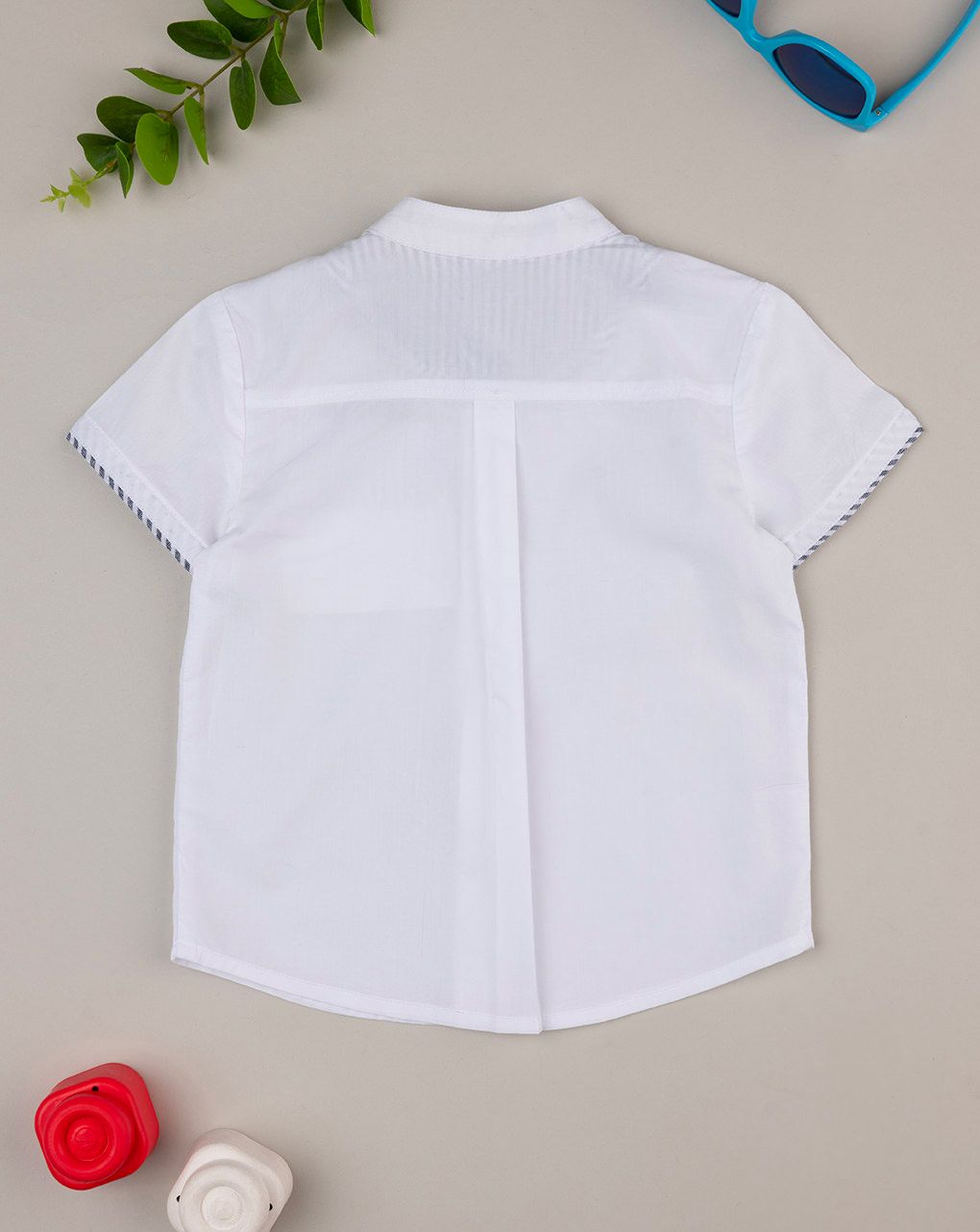 βρεφικό πουκάμισο λευκό ποπλίνα mini car για αγόρι - Prénatal