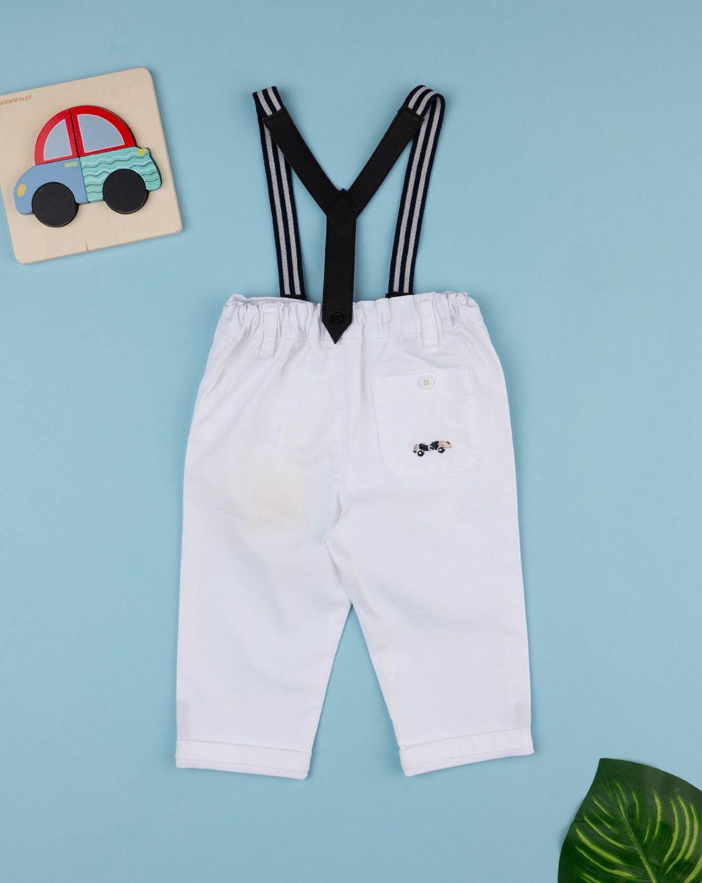 βρεφικό παντελόνι twill λευκό elegant για αγόρι - Prénatal