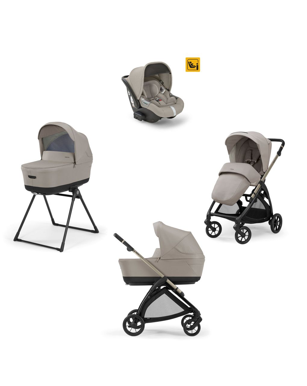 Inglesina electa system quattro darwin battery beige με σκελετό iridio black