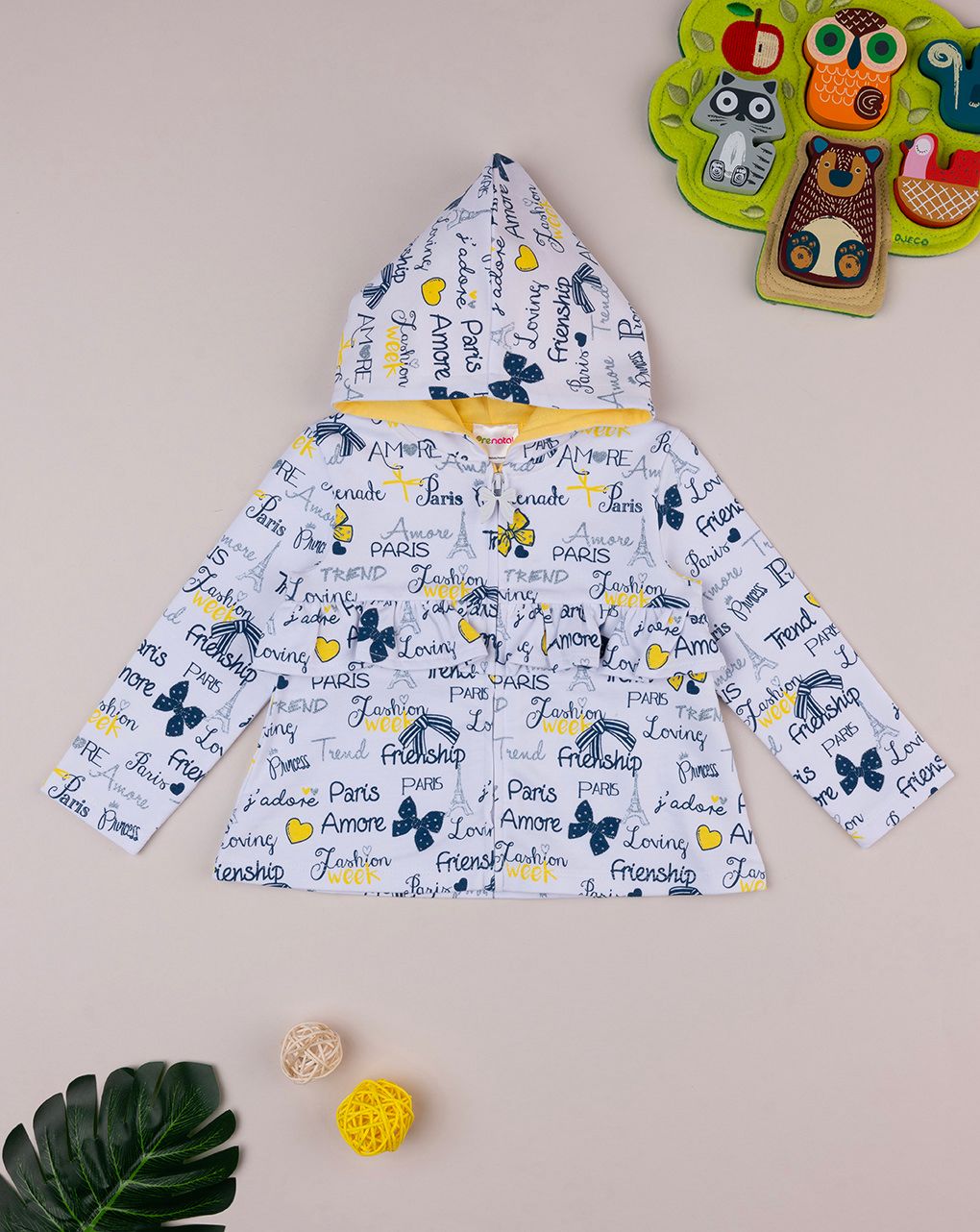 βρεφική ζακέτα λευκή paris για κορίτσι