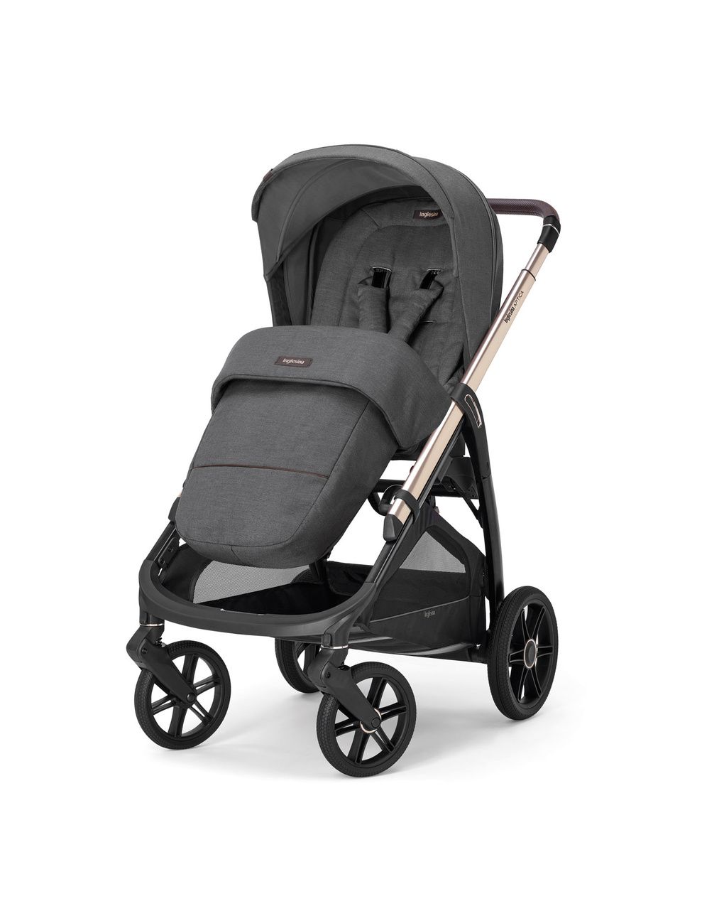 Inglesina aptica system quattro darwin infant recline σχέδιο velvet grey με σκελετό palladio black - Inglesina