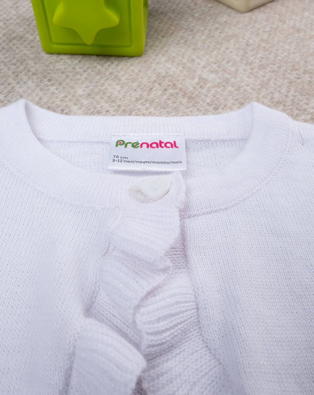 βρεφική ζακέτα μπολερό πλεκτή λευκή για κορίτσι - Prénatal