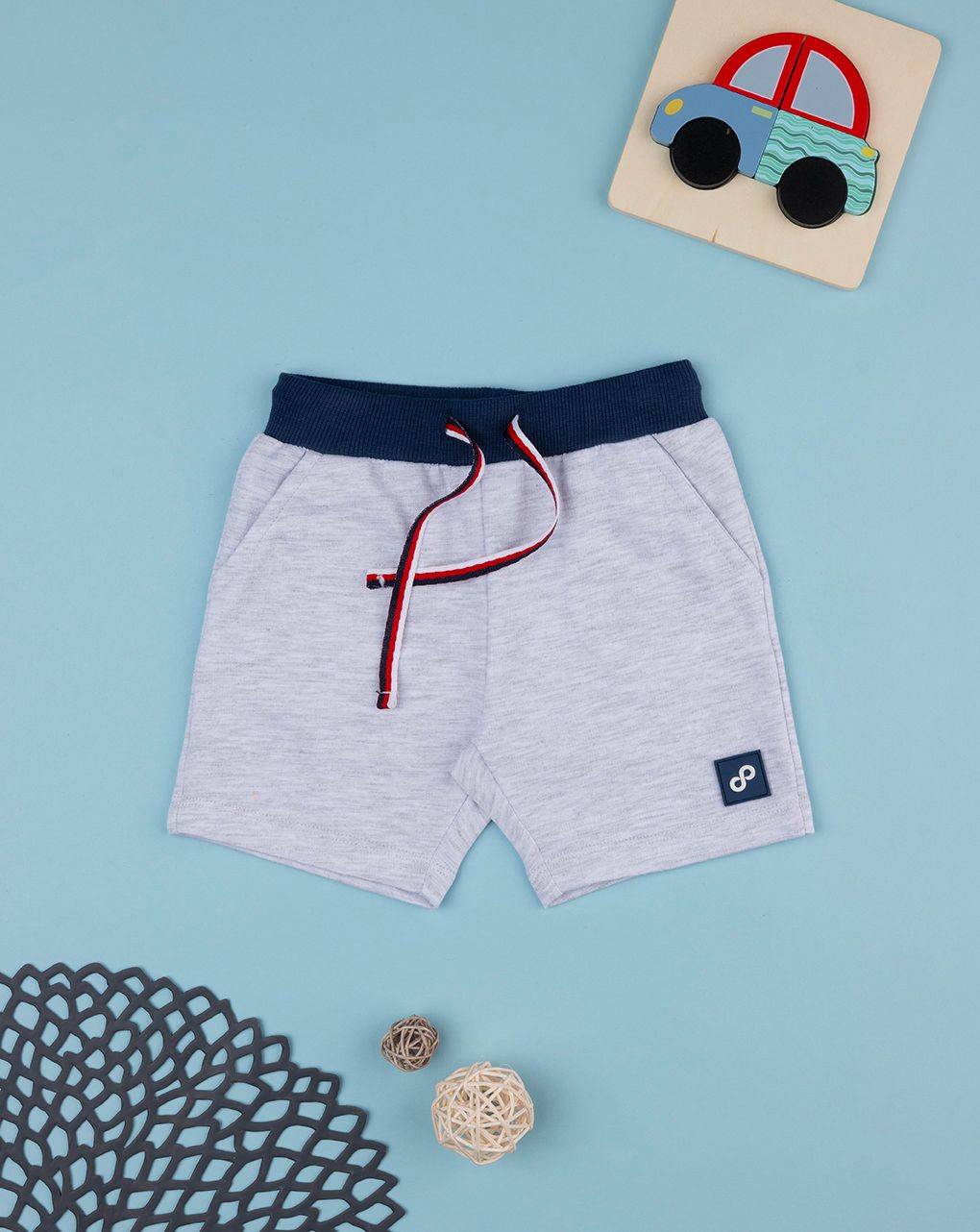 βρεφικό σορτσάκι γκρι "άπειρο" για αγόρι - Prénatal