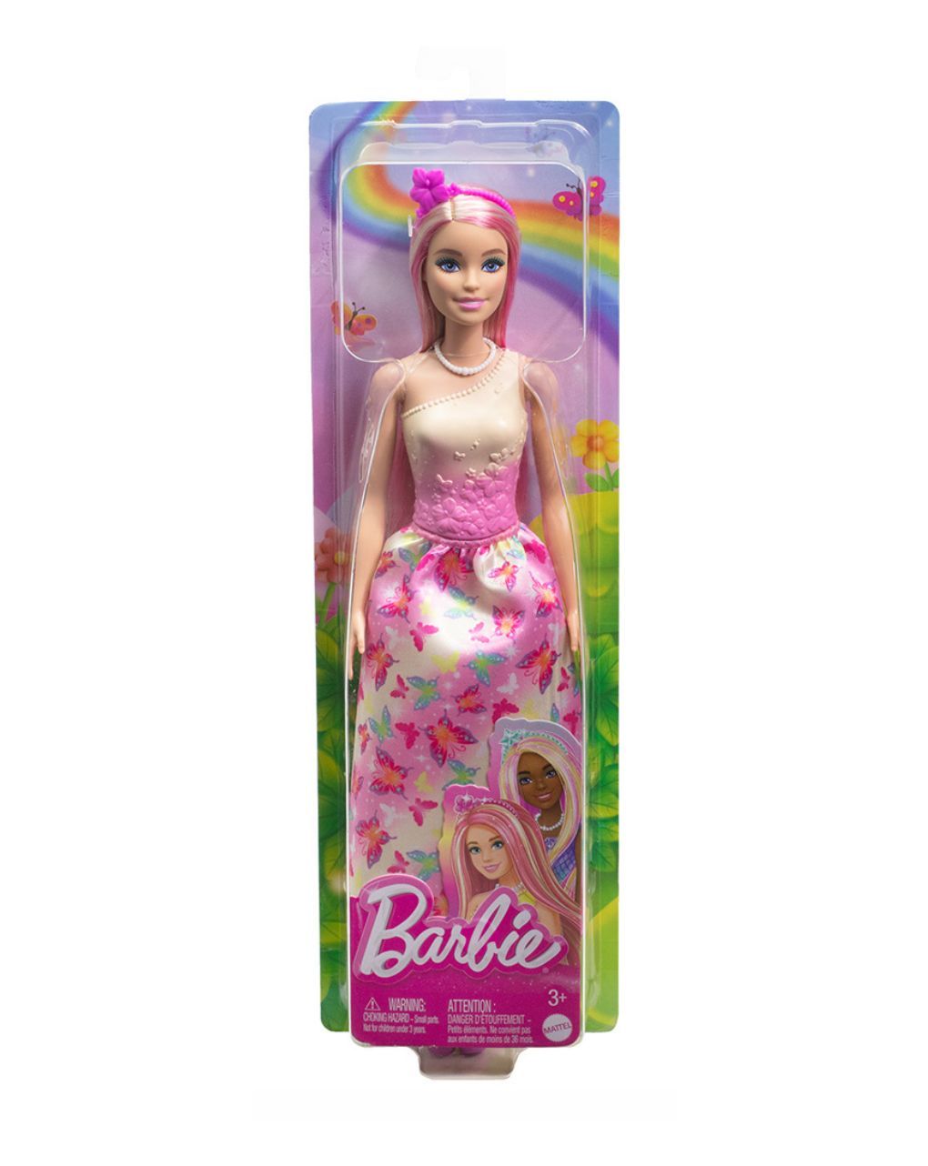 Mattel barbie πριγκίπισσα ροζ ανταύγιες hrr08