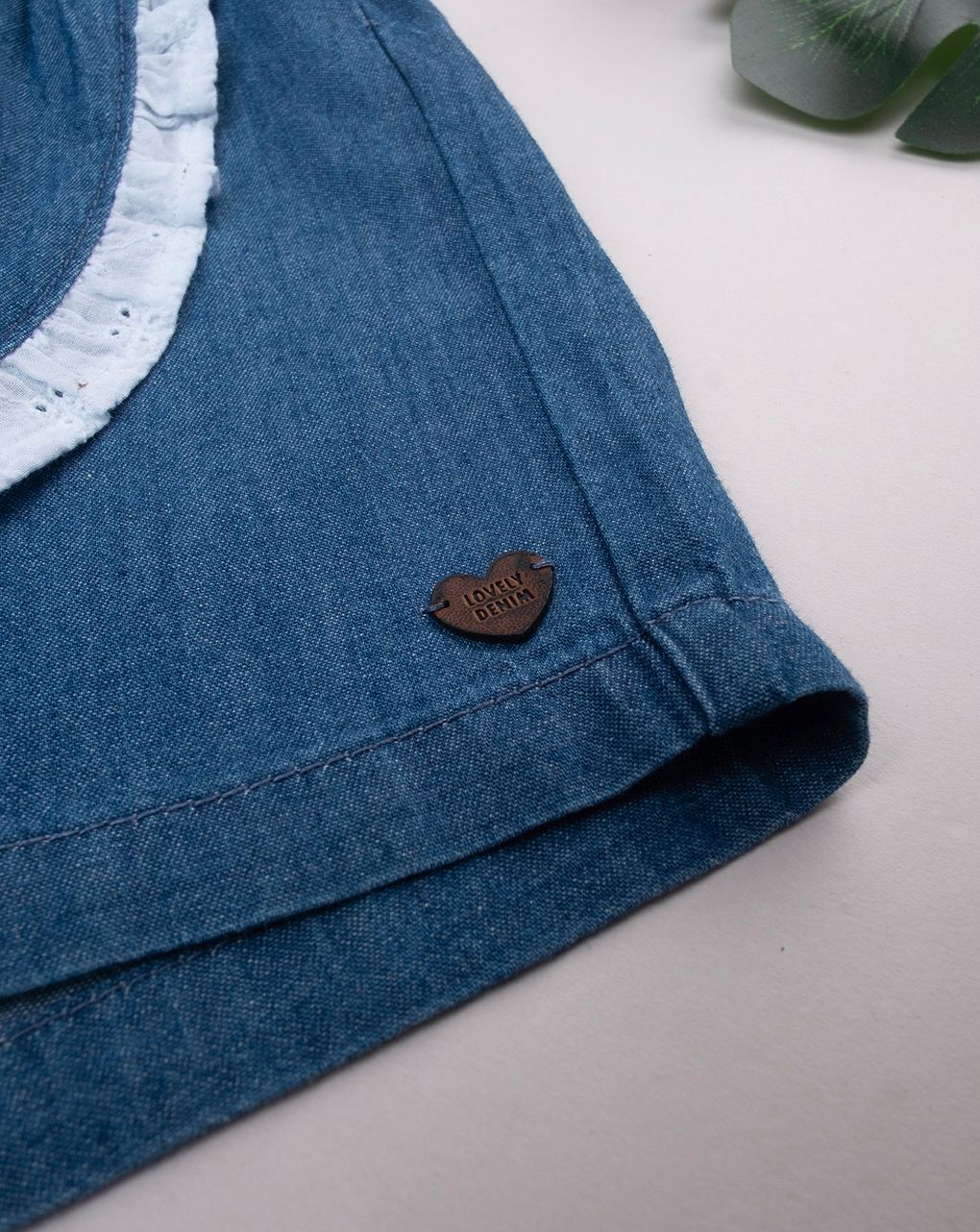 παιδικό σορτσάκι-φούστα τζιν chambray για κορίτσι - Prénatal