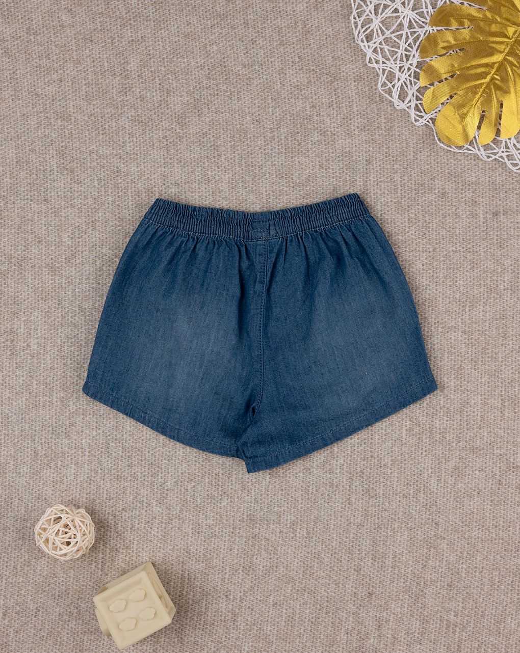 βρεφικό τζιν σορτσάκι μπλε με βολάν για κορίτσι - Prénatal
