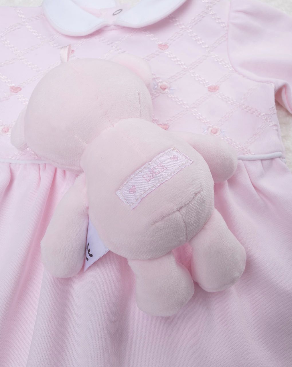 βρεφικό φορμάκι ροζ με καρδούλες gift για κορίτσι - Prénatal