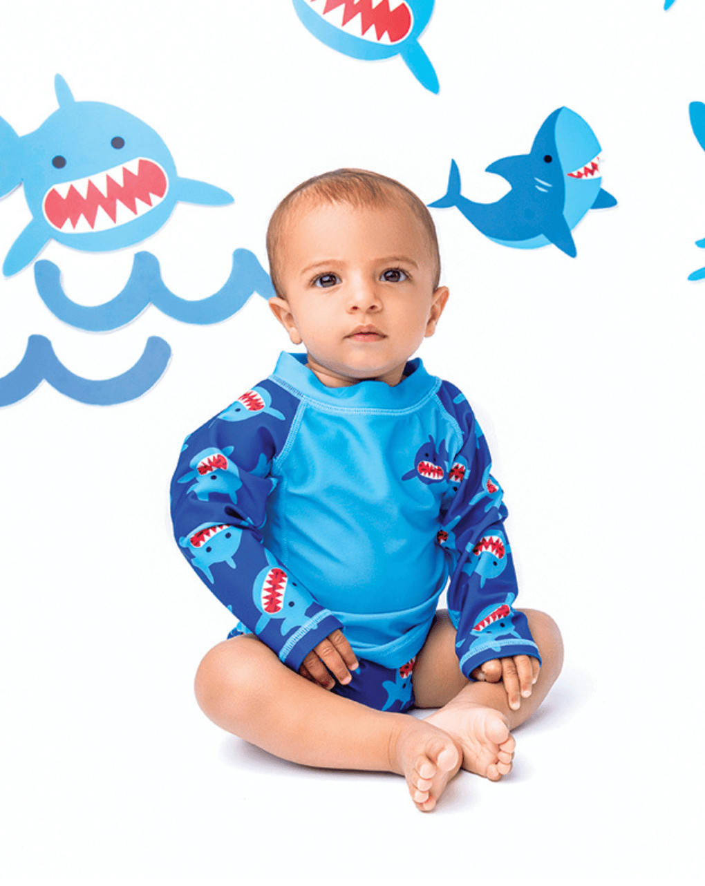 Zoocchini αντηλιακό μπλουζάκι upf50+ sherman the shark zoo12201