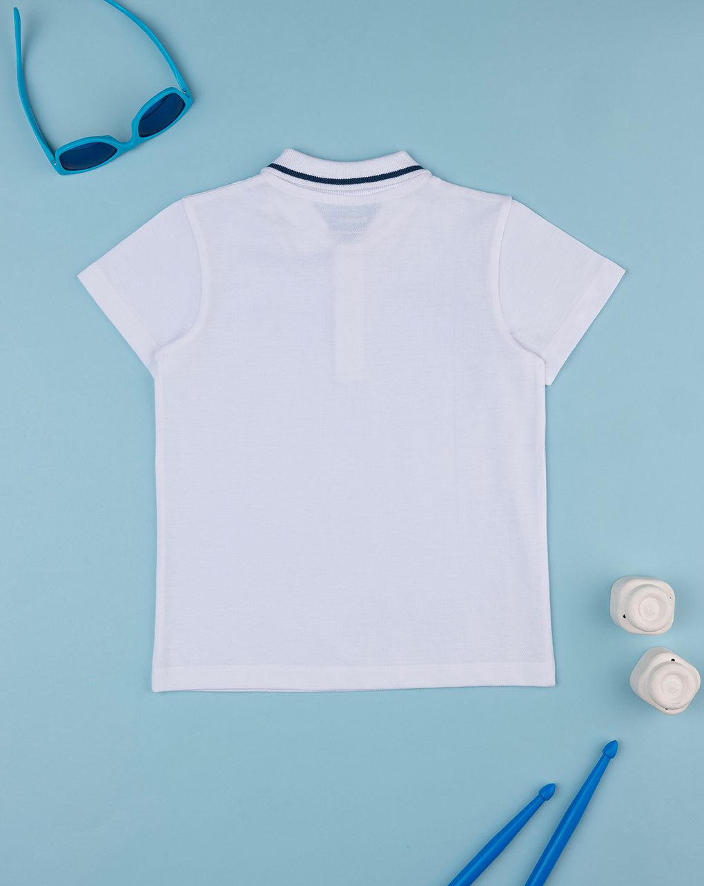 παιδικό t-shirt πόλο λευκό "άπειρο" για αγόρι - Prénatal