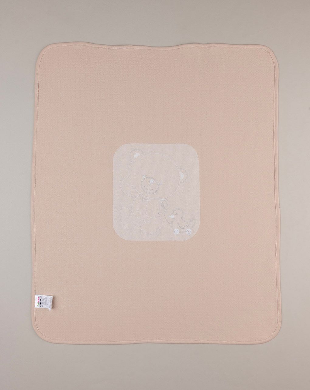 καλοκαιρινή κουβέρτα για λίκνο/πορτ-μπεμπέ μπεζ με αρκουδάκι - Prénatal