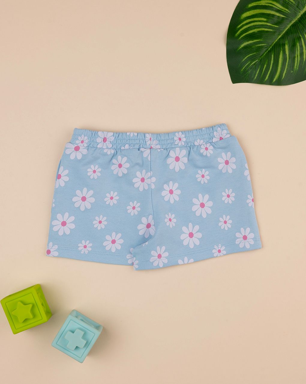 βρεφικό σορτσάκι γαλάζιο με μαργαρίτες για κορίτσι - Prénatal