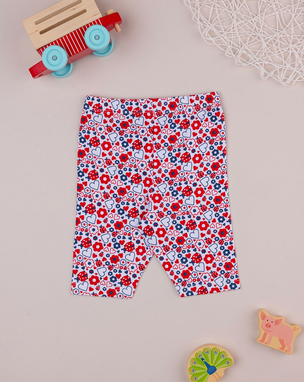 βρεφικό κολάν 3/4 λευκό με στάμπες για κορίτσι - Prénatal