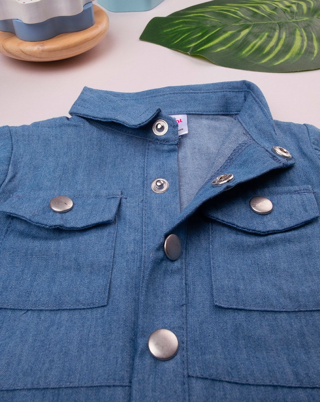 βρεφικό φορμάκι denim chambray για αγόρι - Prénatal
