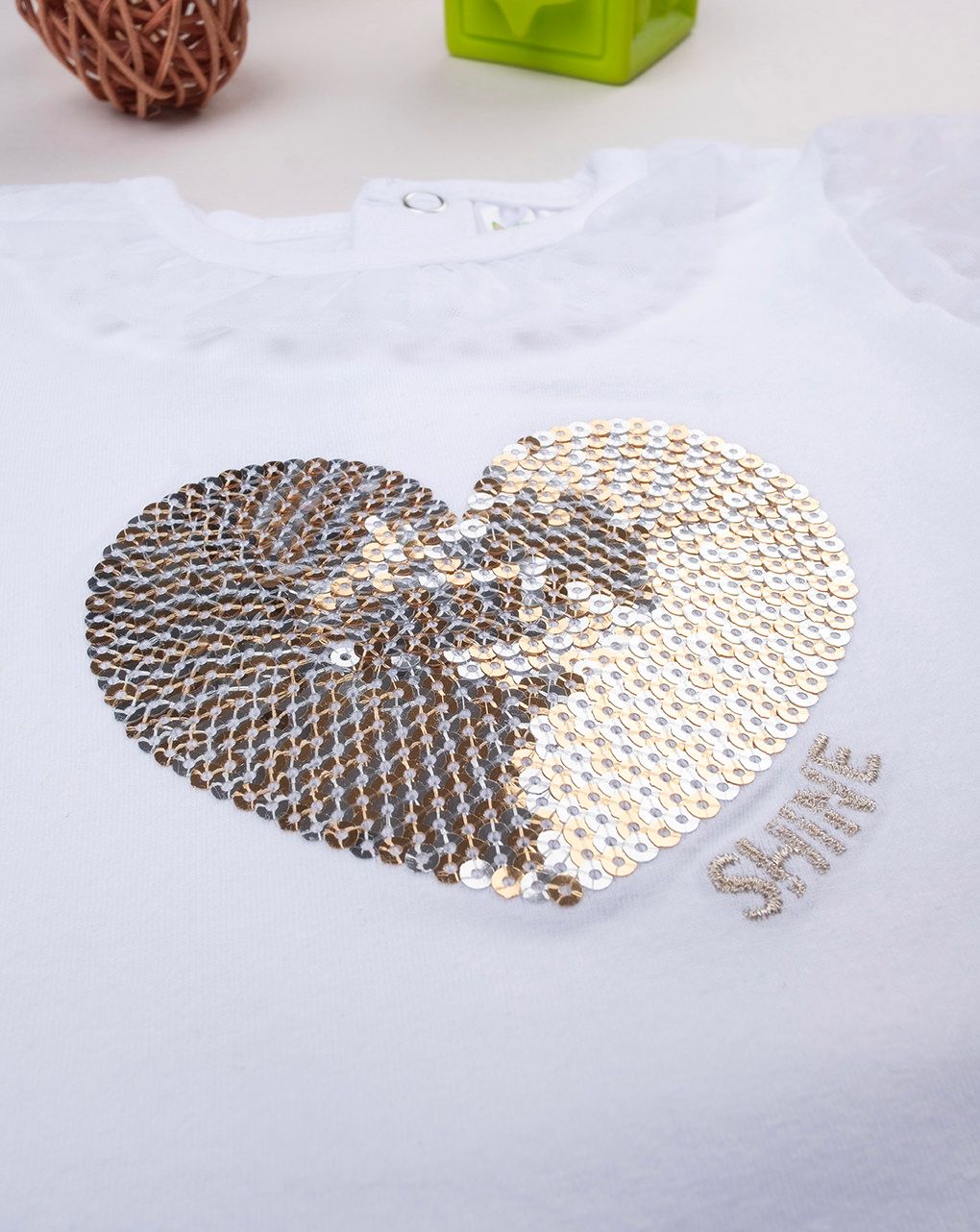 βρεφικό κορμάκι λευκό με καρδούλα για κορίτσι - Prénatal