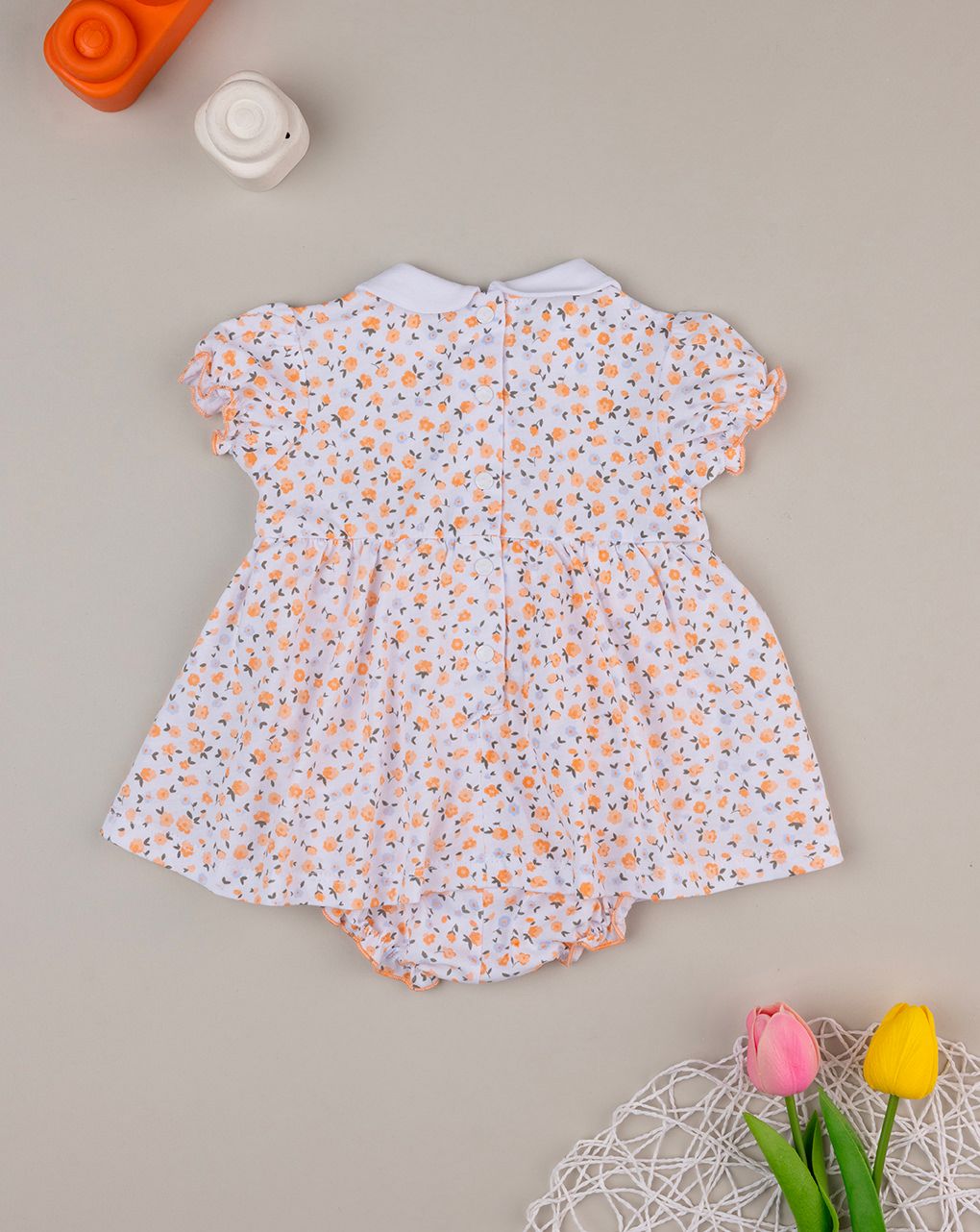 βρεφικό φορεματάκι λευκό safari για κορίτσι - Prénatal