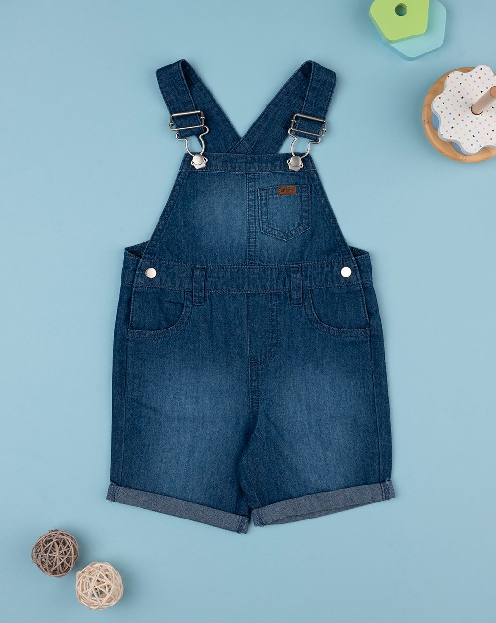 βρεφική τζιν σαλοπέτα chambray για αγόρι