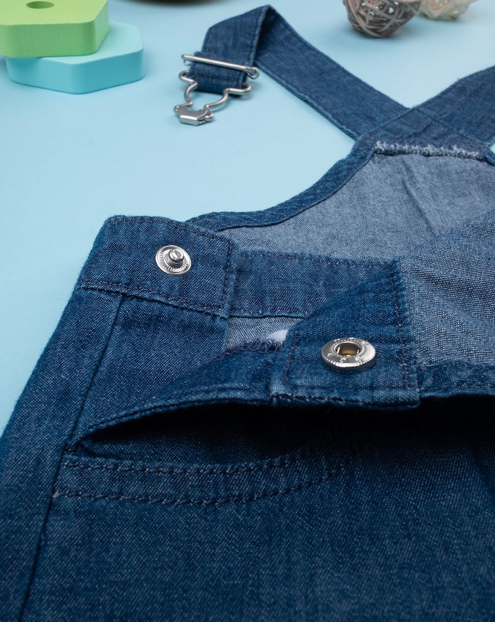 βρεφική τζιν σαλοπέτα chambray για αγόρι - Prénatal
