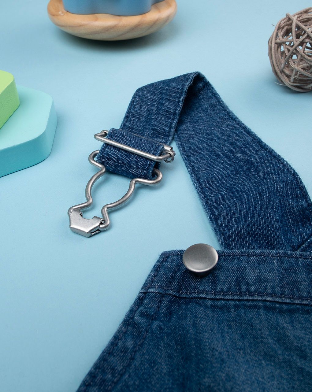 βρεφική τζιν σαλοπέτα chambray για αγόρι - Prénatal