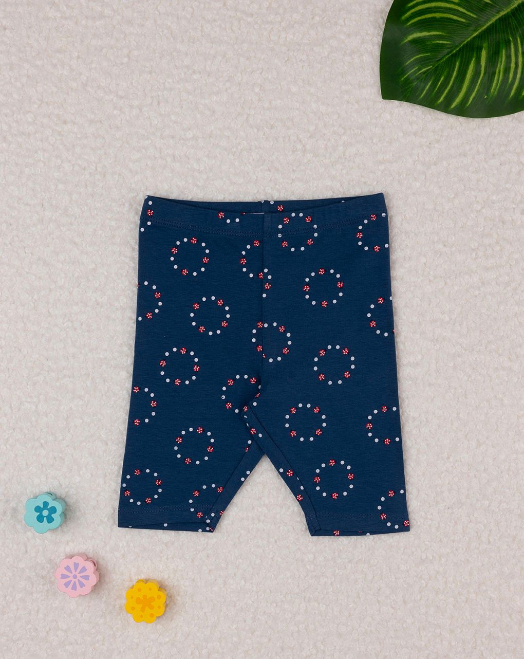 βρεφικό κολάν 3/4 μπλε με πασχαλίτσες για κορίτσι - Prénatal