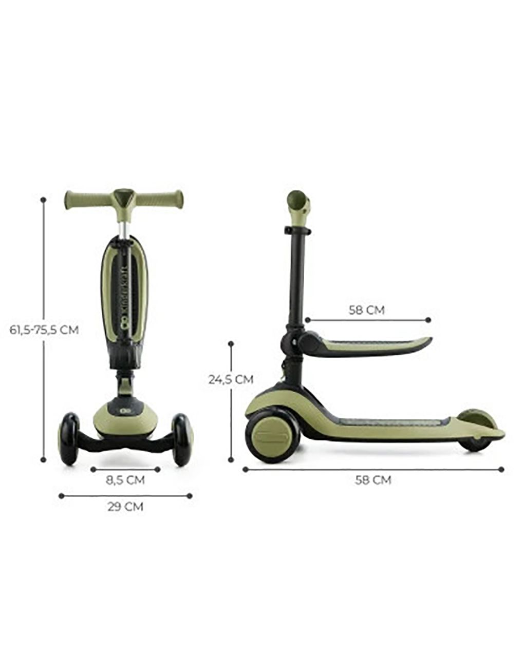 Kinderkraft πατίνι 2 σε 1 halley grassland green - Kinderkraft