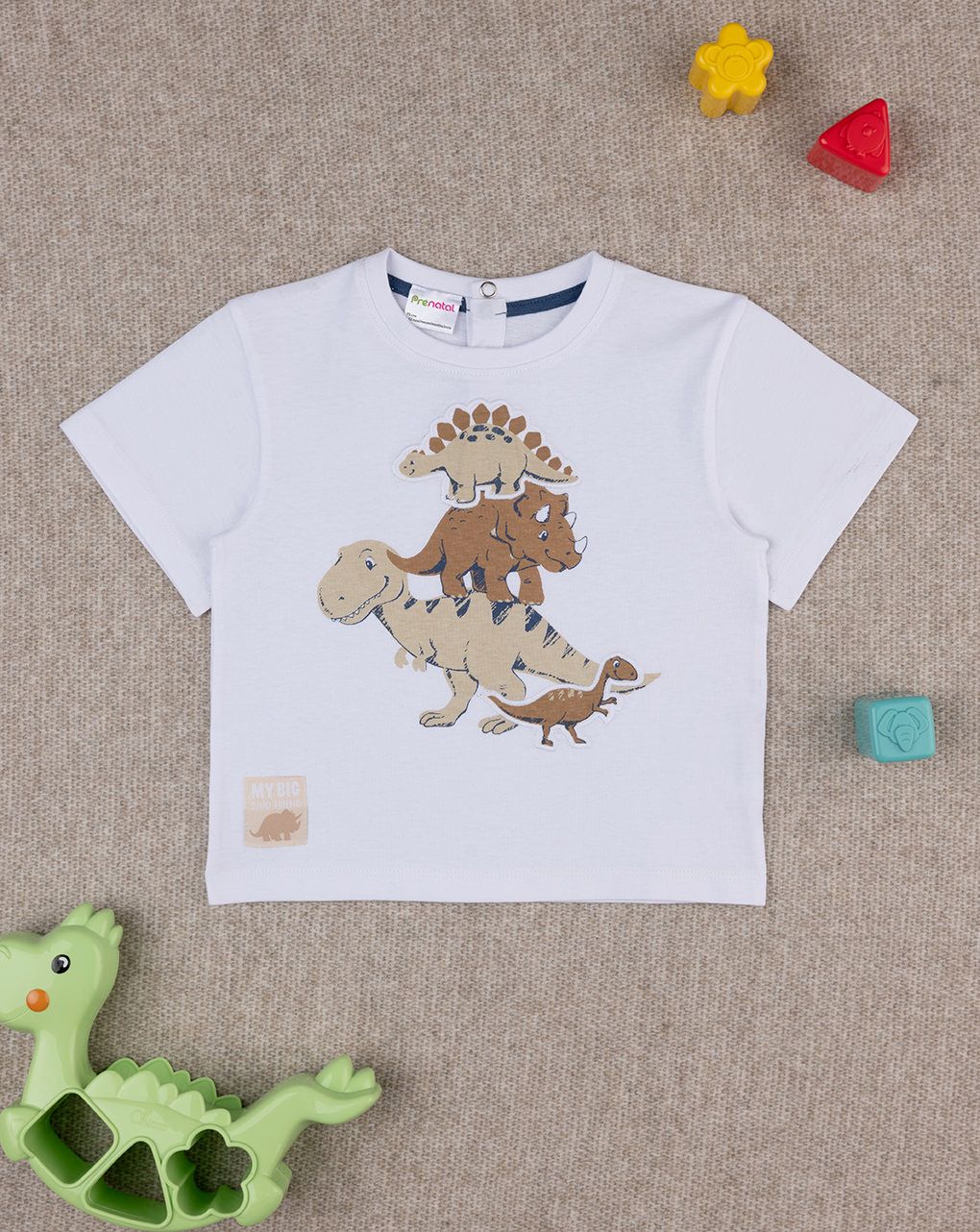 βρεφικό t-shirt λευκό dino για αγόρι - Prénatal