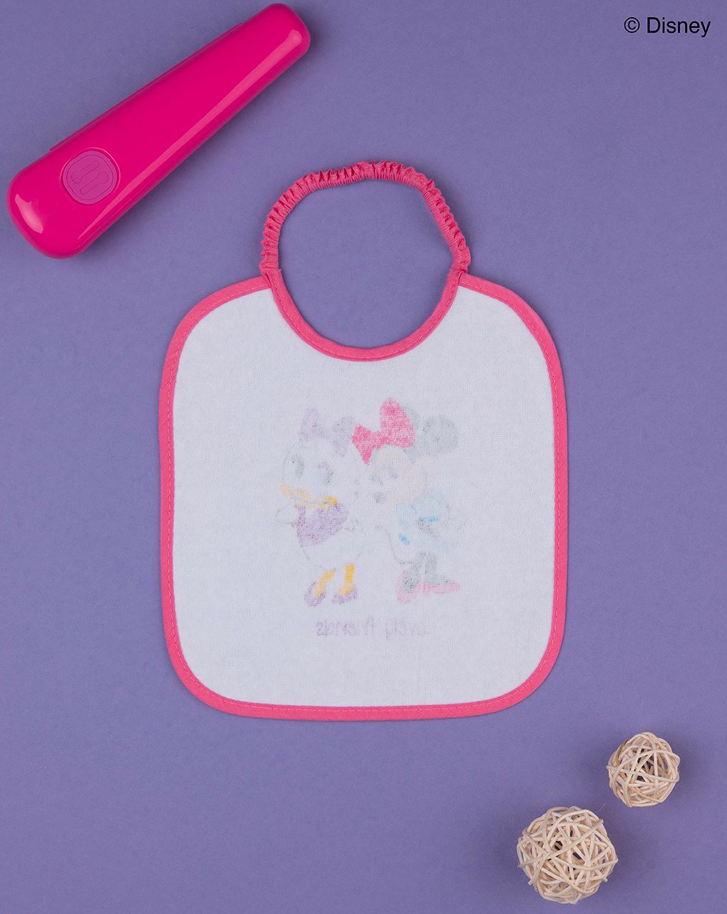 βρεφική σαλιάρα λευκή πετσετέ minnie & daisy για κορίτσι - Prénatal