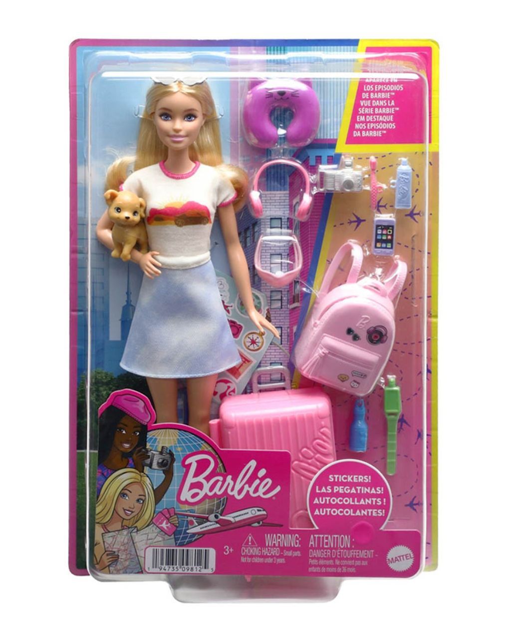 Mattel barbie κούκλα και αξεσουάρ έτοιμη για ταξίδι hjy18