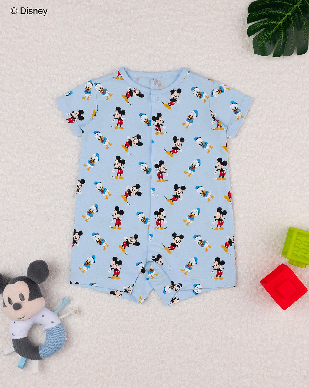 βρεφικό φορμάκι γαλάζιο με mickey & donald για αγόρι