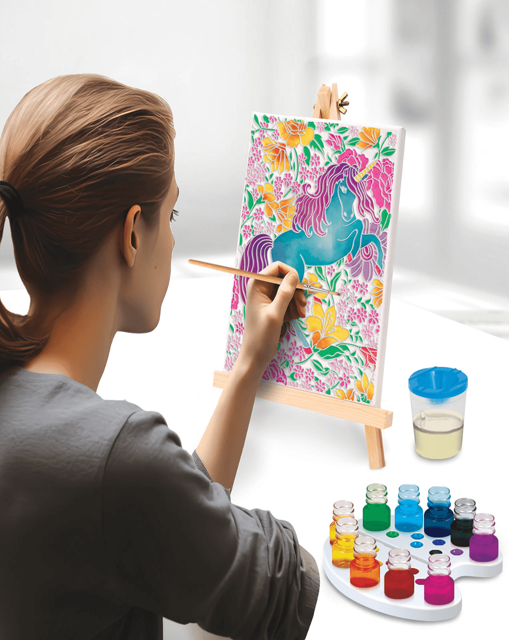 As company εργαστήριο ζωγραφικής χρώματα ακουαρέλας σετ ζωγραφικής με ξύλινο καβαλέτο 1038-11025 - AS Company