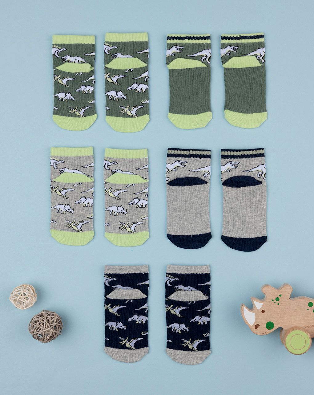 παιδικές κάλτσες πακέτο x5 δεινόσαυροι για αγόρι - Prénatal