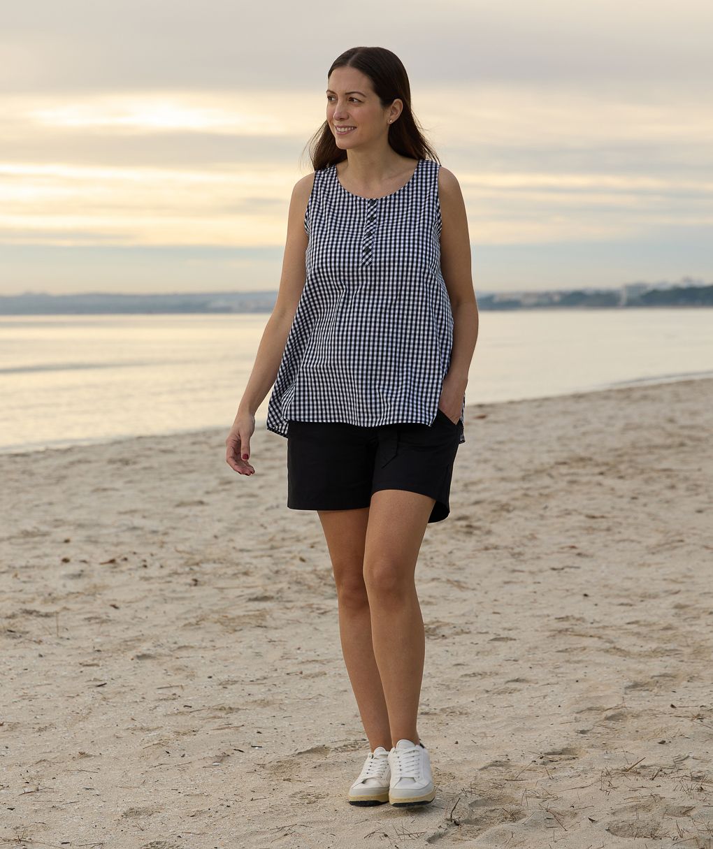 γυναικείο σορτσάκι εγκυμοσύνης μαύρο με φιογκάκι - Prénatal