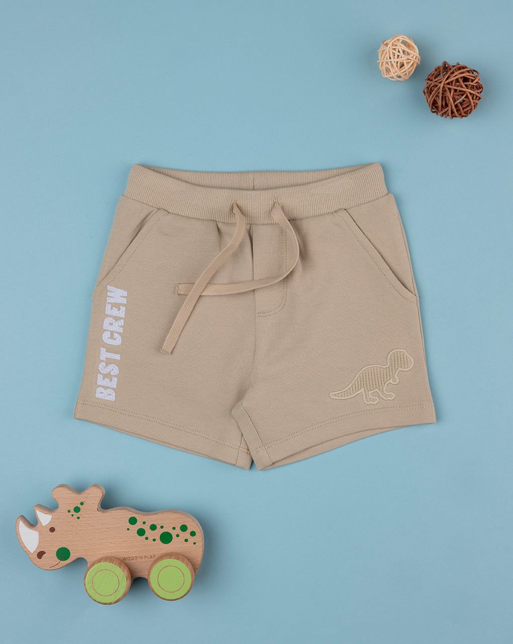 βρεφική βερμούδα μπεζ sand για αγόρι - Prénatal