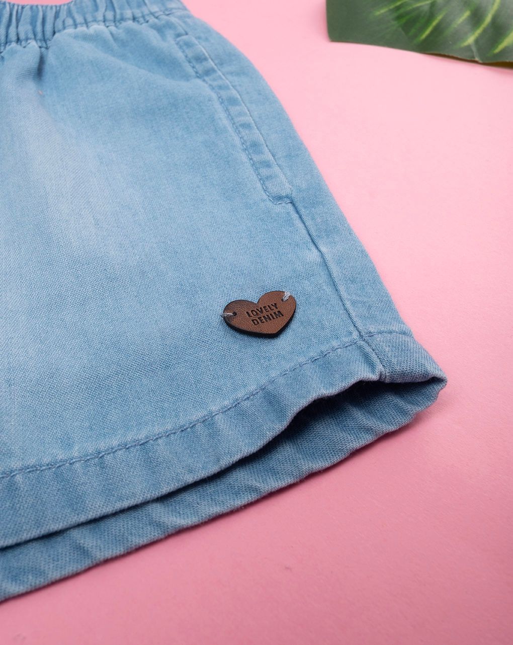 βρεφικό τζιν σορτσάκι με φιογκάκι δαντέλας για κορίτσι - Prénatal