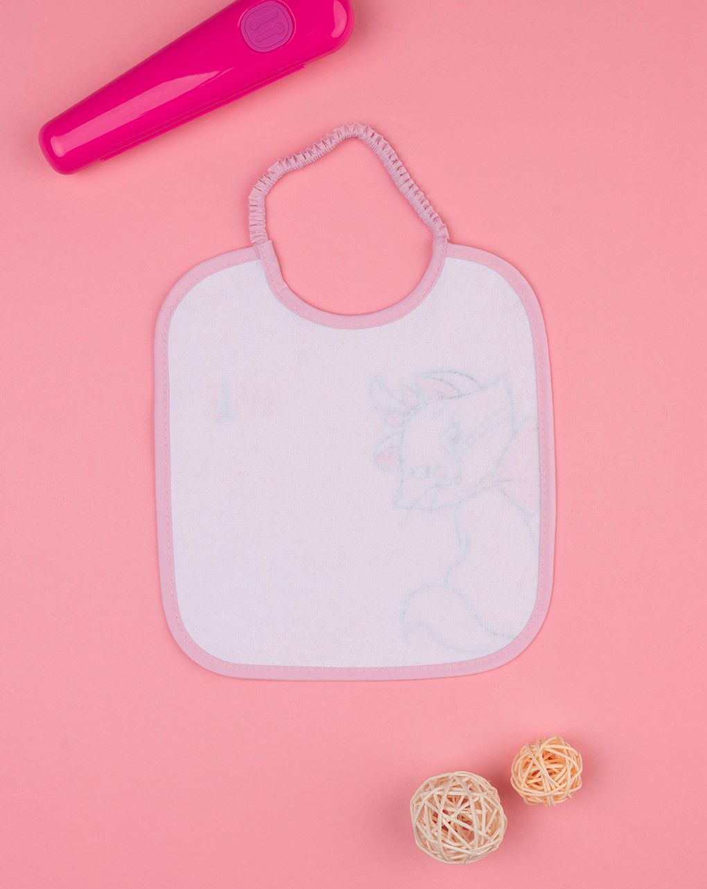 βρεφική σαλιάρα λευκή πετσετέ marie για κορίτσι - Prénatal