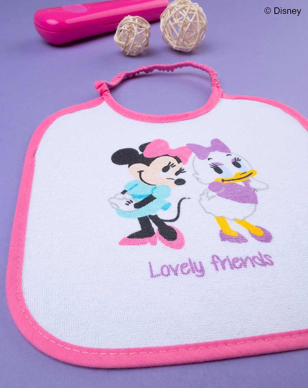 βρεφική σαλιάρα λευκή πετσετέ minnie & daisy για κορίτσι - Prénatal