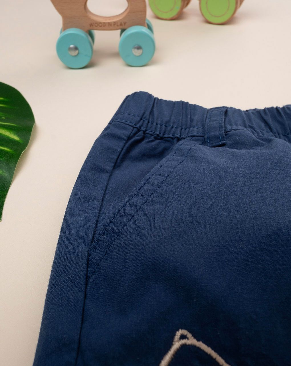 βρεφική βερμούδα μπλε ποπλίνα sand για αγόρι - Prénatal