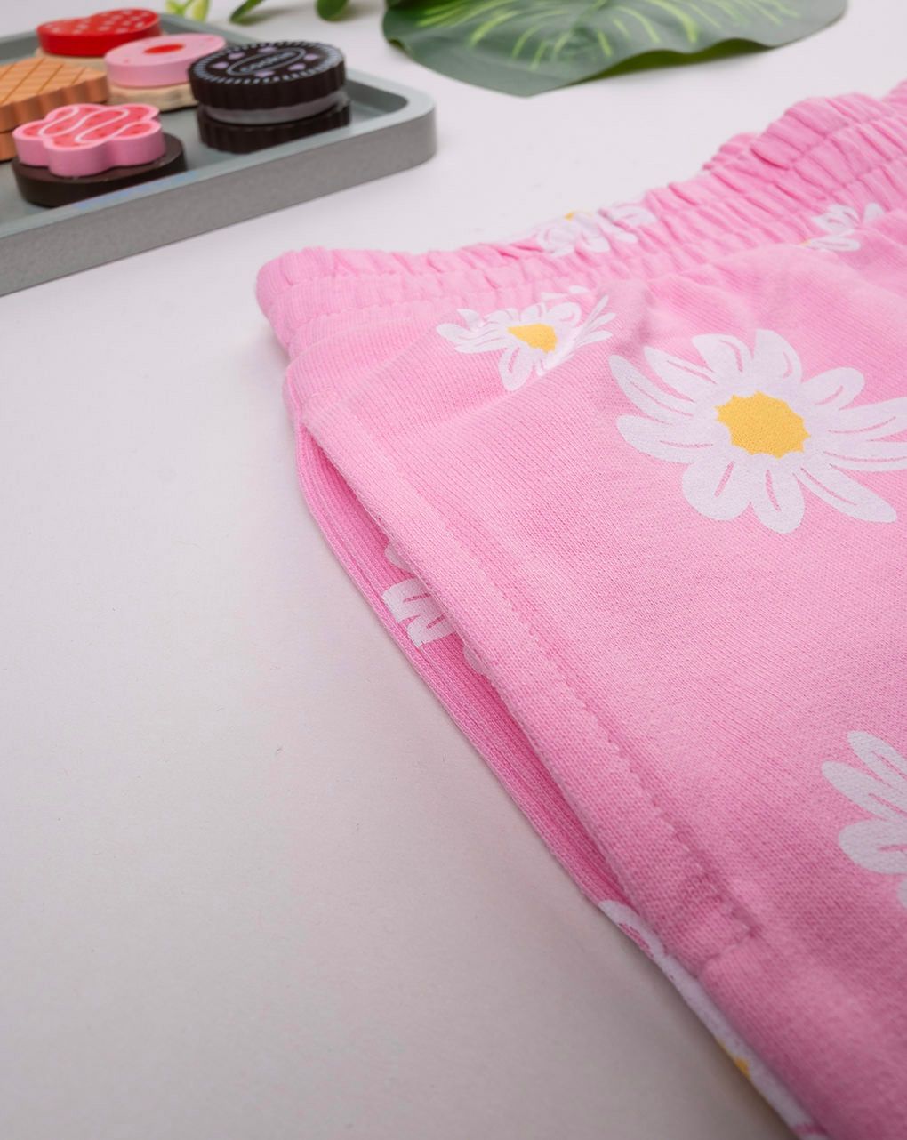 παιδικό σορτσάκι ροζ με μαργαρίτες για κορίτσι - Prénatal