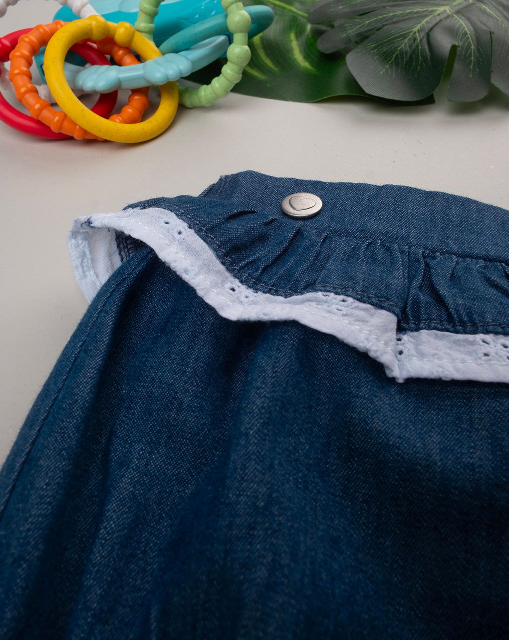 βρεφικό σετ t-shirt και σορτσάκι denim για κορίτσι - Prénatal