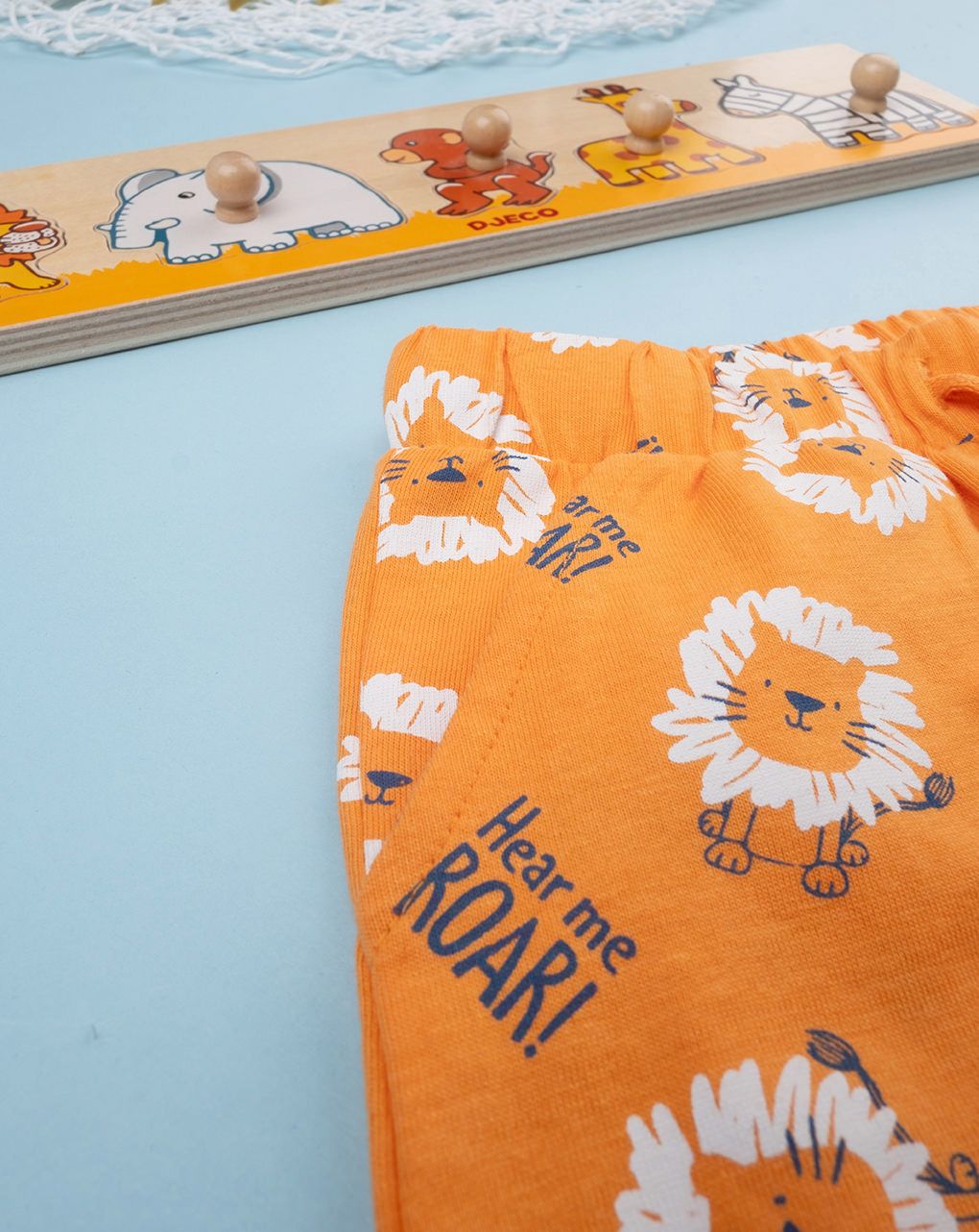 βρεφική βερμούδα πορτοκαλί με λιονταράκια για αγόρι - Prénatal