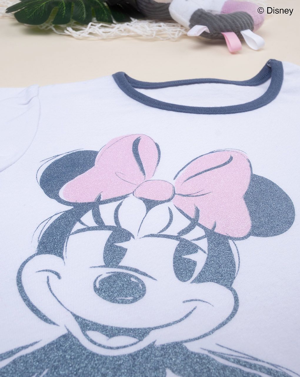 παιδική πιτζάμα λευκή/μπλε με τη minnie για κορίτσι - Prénatal