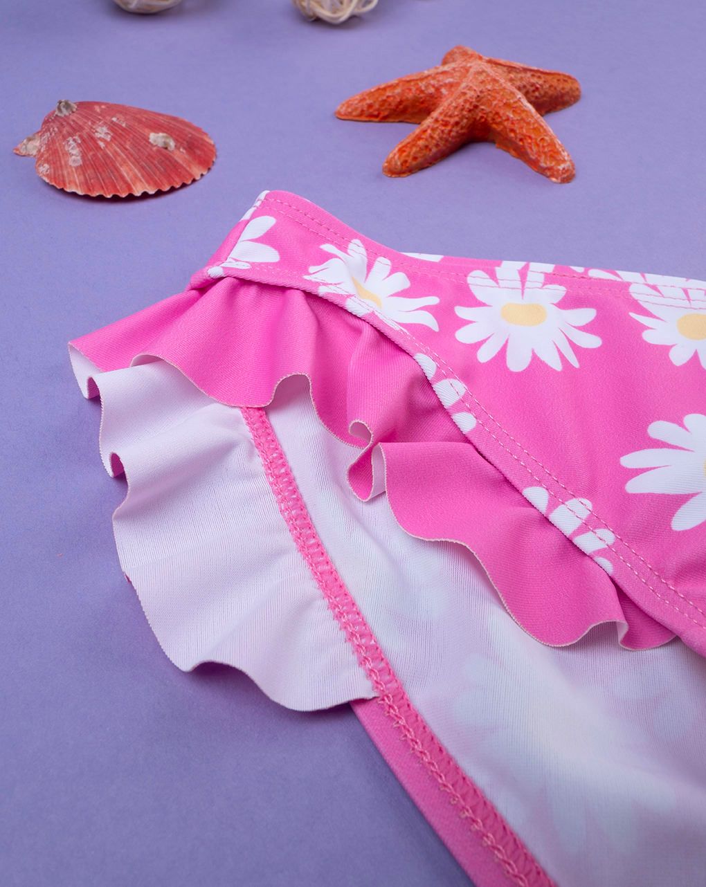 παιδικό μαγιό μπικίνι φούξια με μαργαρίτες για κορίτσι - Prénatal