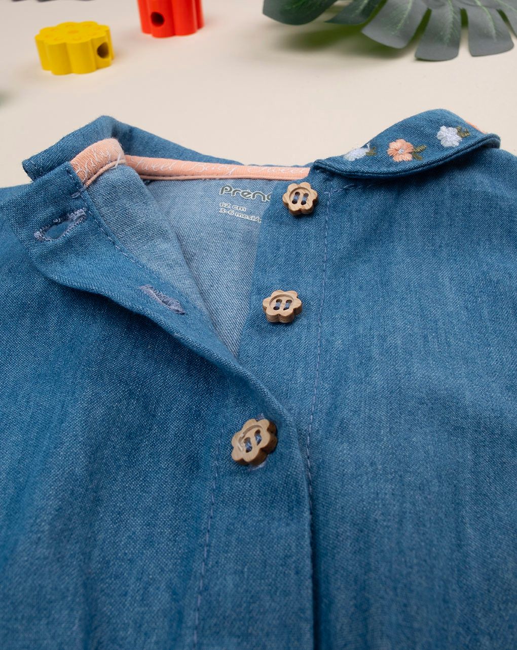 βρεφικό φορμάκι denim chambray safari για κορίτσι - Prénatal