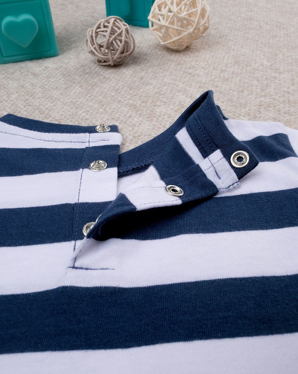 βρεφικό t-shirt basic ριγέ μπλε/λευκό "άπειρο" για αγόρι - Prénatal