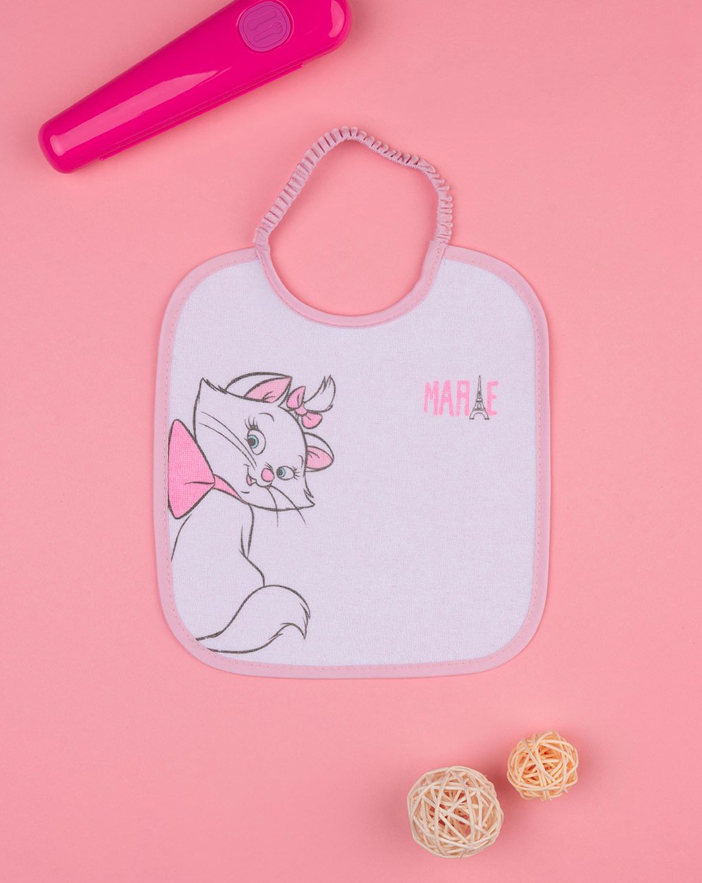 βρεφική σαλιάρα λευκή πετσετέ marie για κορίτσι