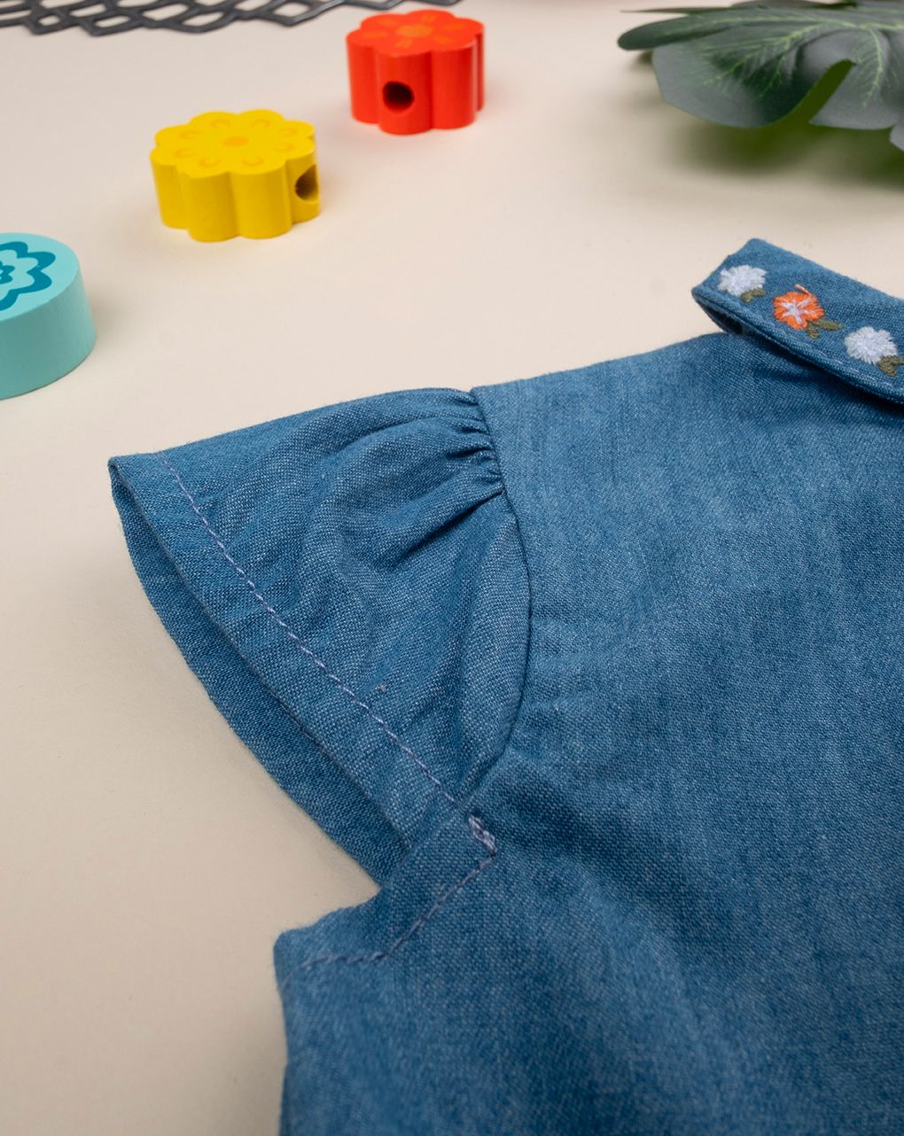 βρεφικό φορμάκι denim chambray safari για κορίτσι - Prénatal