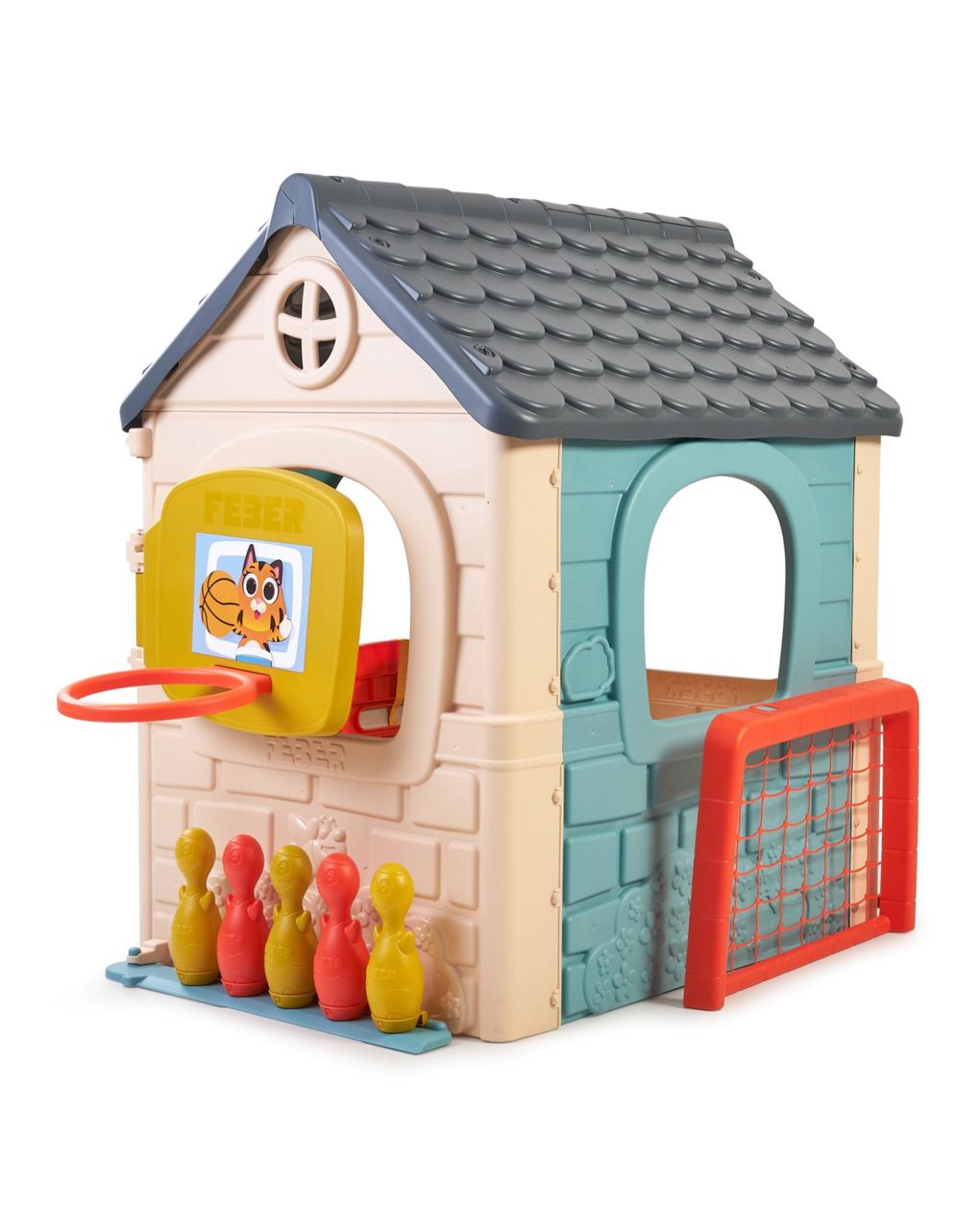 Feber παιδικό σπιτάκι με 6 σε 1 δραστηριότητες casual 140x92x124cm - Feber