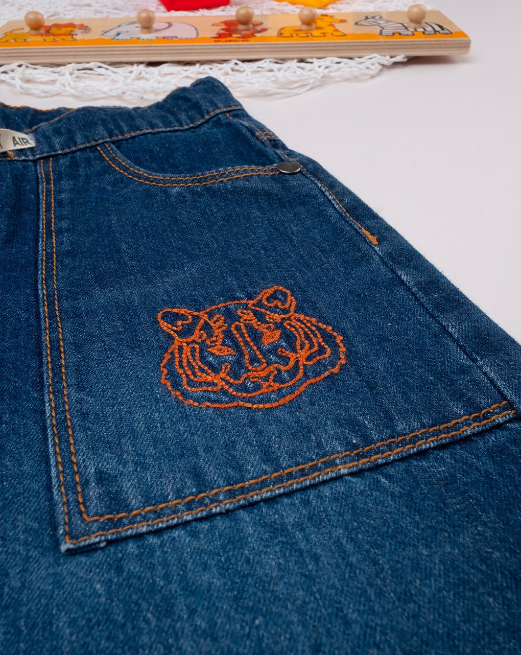 παιδική τζιν βερμούδα μπλε safari για αγόρι - Prénatal