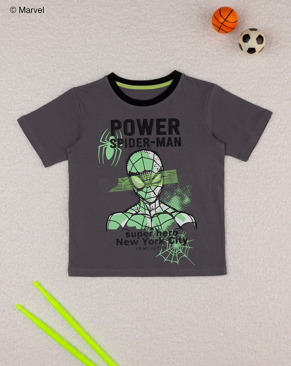 παιδικό t-shirt γκρι spiderman για αγόρι