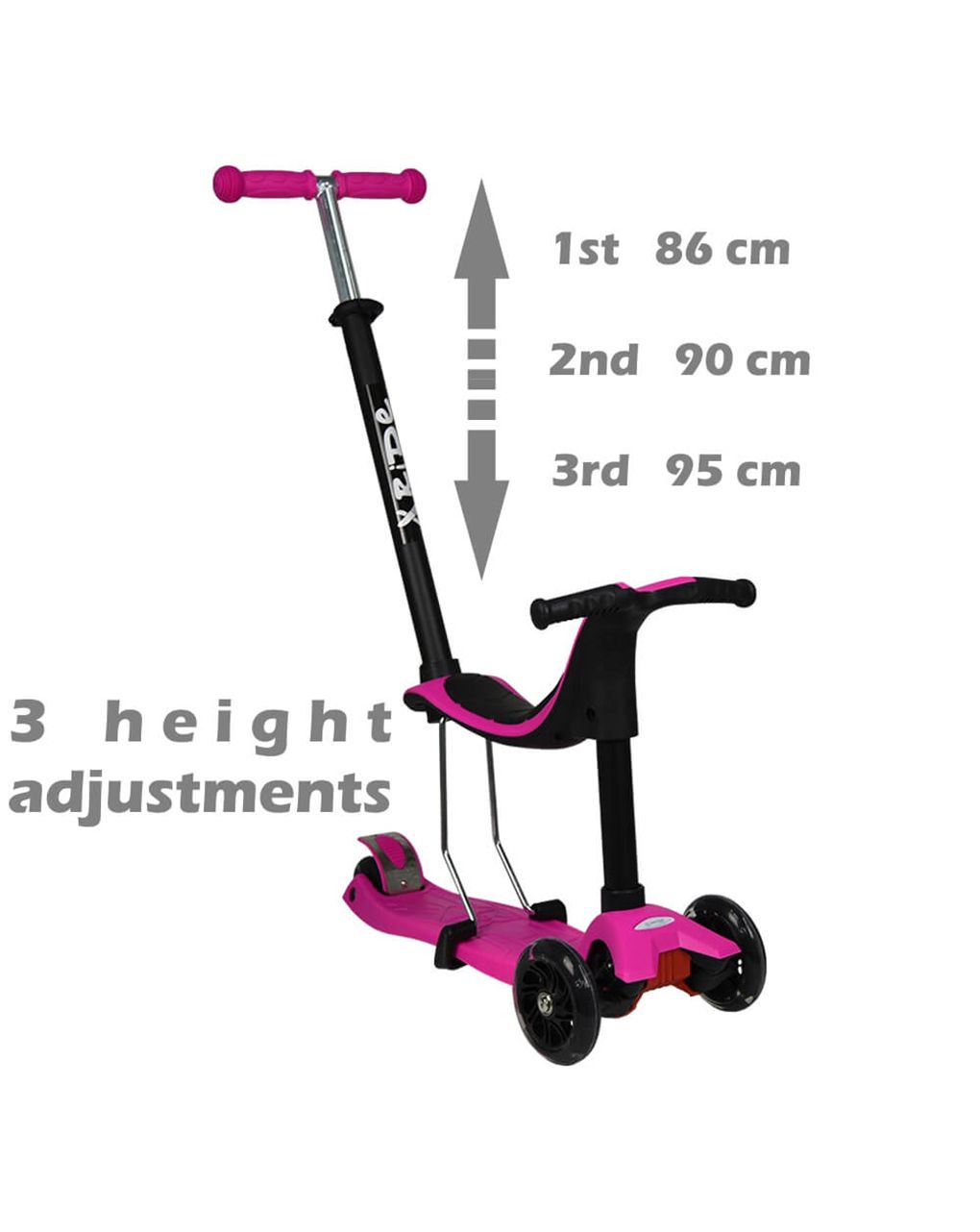 πατίνι x-ride 3 σε 1 pink 662-185 - Bebe Stars